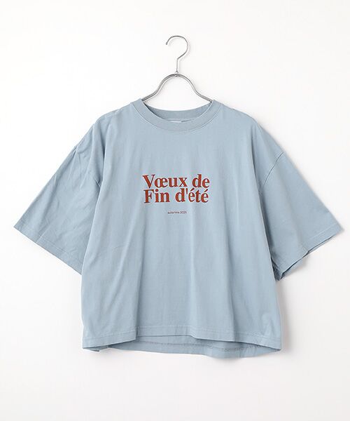 Harriss / ハリス Tシャツ | Voeux de Fin d'eteプリント（サックスブルー）