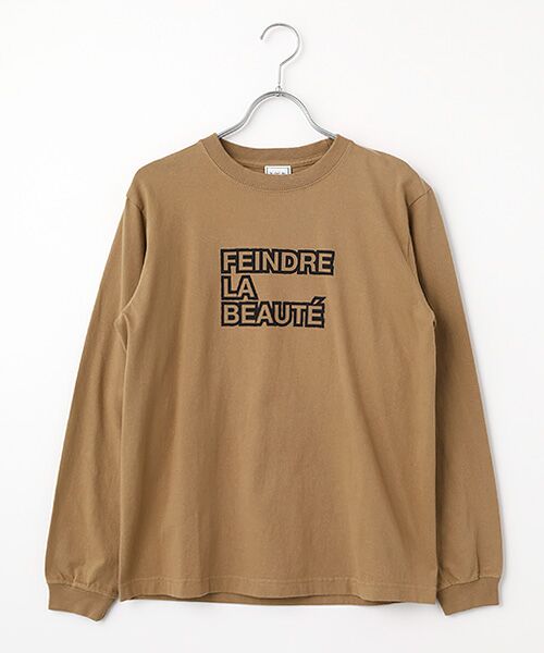 Harriss / ハリス Tシャツ | FEINDRE プリントL/Sティー（カーキベージュ）