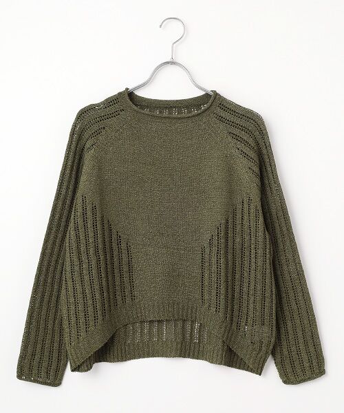 Harriss / ハリス ニット・セーター | ペーパーコットンニット（カーキグリーン）