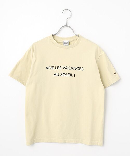Harriss / ハリス Tシャツ | Vive le〜柄（ベージュ）