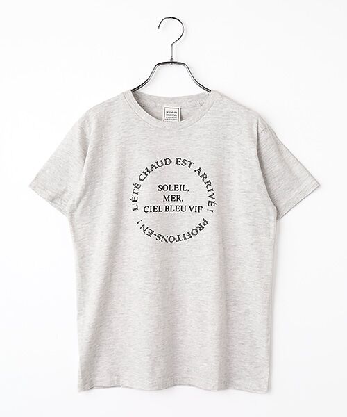 Harriss / ハリス Tシャツ | Soleil, mer〜柄（ライトグレー）