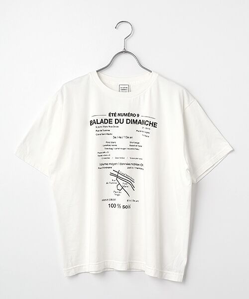 Harriss / ハリス Tシャツ | BALADE DU DIMANCHE柄（オフホワイト）