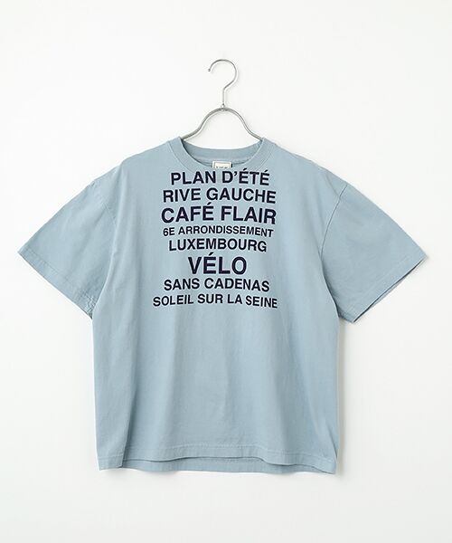 Harriss / ハリス Tシャツ | PLAN D’ETE柄（サックスブルー）