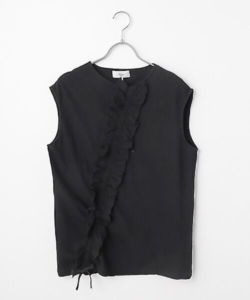 Harriss / ハリス カットソー | ドローストリングギャザープルオーバー（ブラック）