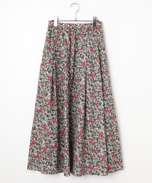 Harriss / ハリス ロング・マキシ丈スカート | オリジナルプリントギャザースカート（レッド）