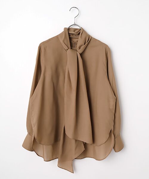 Harriss / ハリス シャツ・ブラウス | タイ付きブラウス（カーキベージュ）