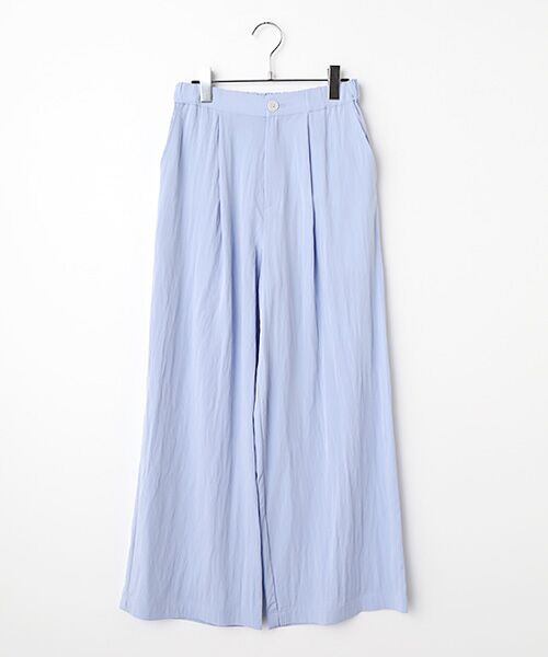 Harriss / ハリス その他パンツ | フロントタックセミワイドパンツ（サックスブルー）