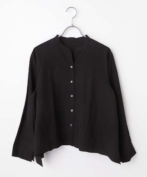 Harriss / ハリス シャツ・ブラウス | イレギュラーヘムバンドカラーブラウス（ブラック）