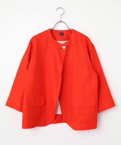 Harriss / ハリス ノーカラージャケット | ノーカラーカーデブルゾン