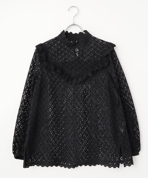 Harriss / ハリス シャツ・ブラウス | フリルレースブラウス（ブラック）