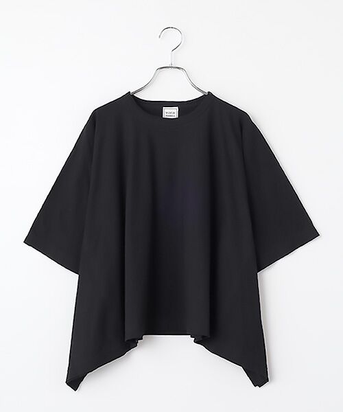 Harriss / ハリス カットソー | １ピースポンチョTシャツ（ブラック）