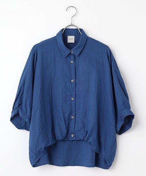 Harriss / ハリス シャツ・ブラウス | フロントタックドルマンシャツ（ブルー）