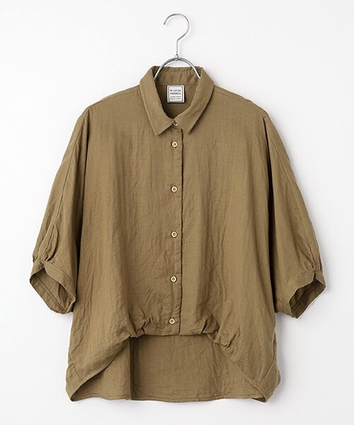 Harriss / ハリス シャツ・ブラウス | フロントタックドルマンシャツ（カーキベージュ）
