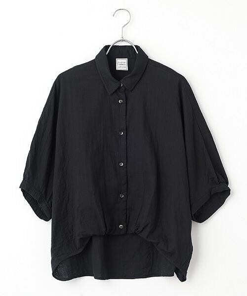 Harriss / ハリス シャツ・ブラウス | フロントタックドルマンシャツ（ブラック）