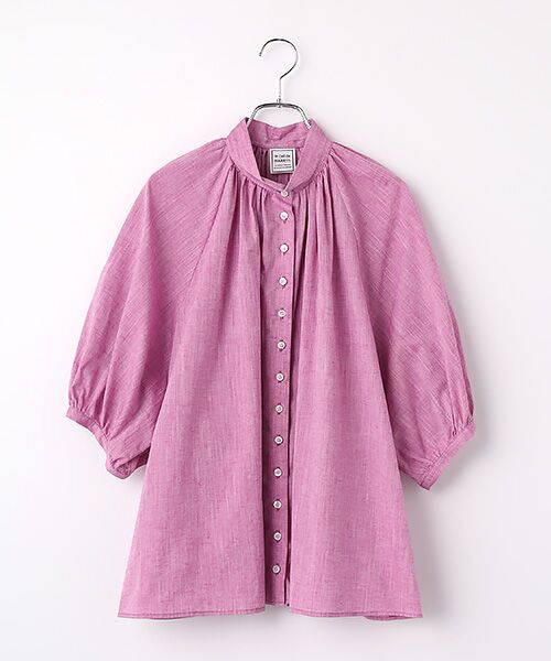 Harriss / ハリス シャツ・ブラウス | ボリュームスリーブミニカラーシャツ（ローズピンク）