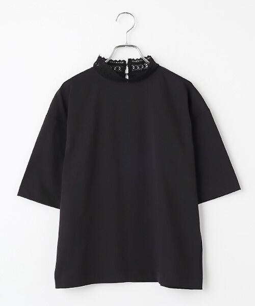 Harriss / ハリス カットソー | レイシーネックTシャツ（ブラック）