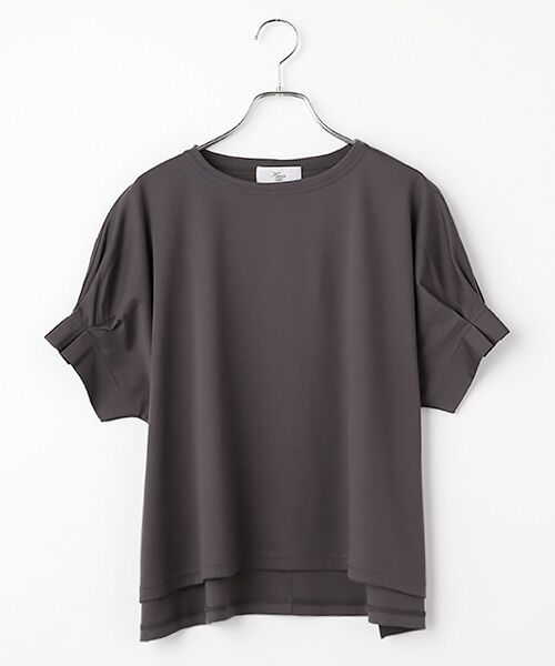 Harriss / ハリス カットソー | タックスリーブカットソープルオーバー（チャコールグレー）