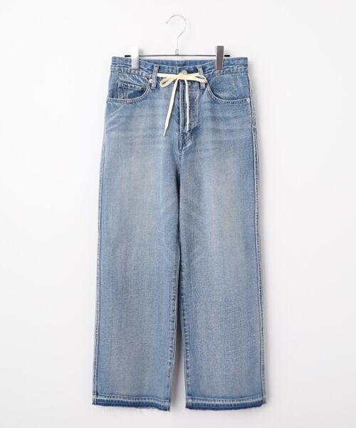 Harriss / ハリス デニムパンツ | ドロスト入りベーシック5ポケット(サックスブルー)