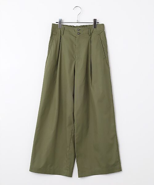 Harriss / ハリス チノ・ワークパンツ | タック入セミワイドパンツ（カーキグリーン）