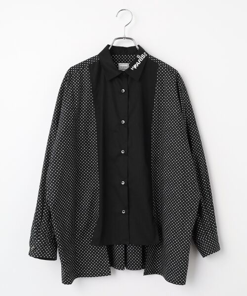 Harriss / ハリス シャツ・ブラウス | 変形クレリックワイドシャツ（チャコールグレー）