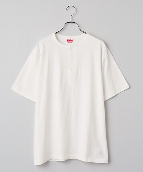 Healthknit / ヘルスニット Tシャツ | トンプキンス　ヘンリーネック半袖Tシャツ（オフ）