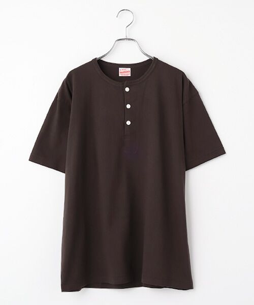 Healthknit / ヘルスニット Tシャツ | トンプキンス　ヘンリーネック半袖Tシャツ（ヴィンテージブラック）