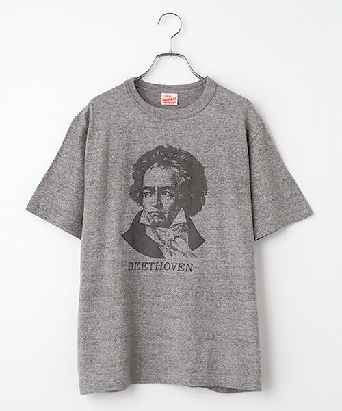 Healthknit / ヘルスニット Tシャツ | トンプキンス　クルーネック半袖Tシャツ（ベートーヴェン）（ヘザーグレー）
