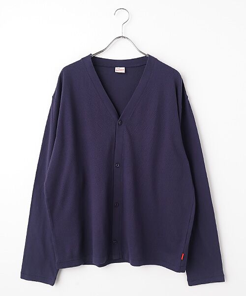 Healthknit / ヘルスニット カーディガン・ボレロ | U.S.コットンメッシュ　カーディガン長袖（ネイビー）