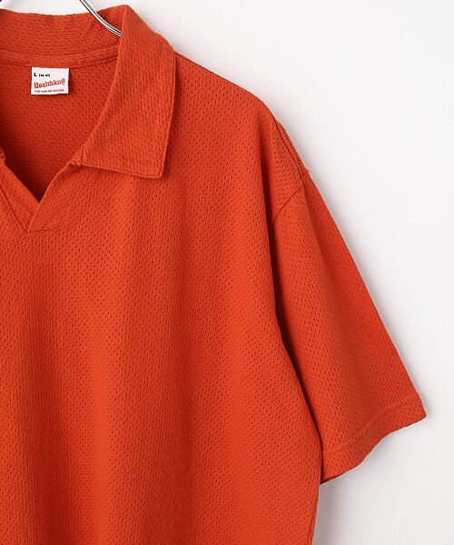 Healthknit / ヘルスニット カットソー | U.S.コットンメッシュ　スキッパーカラー半袖 | 詳細3