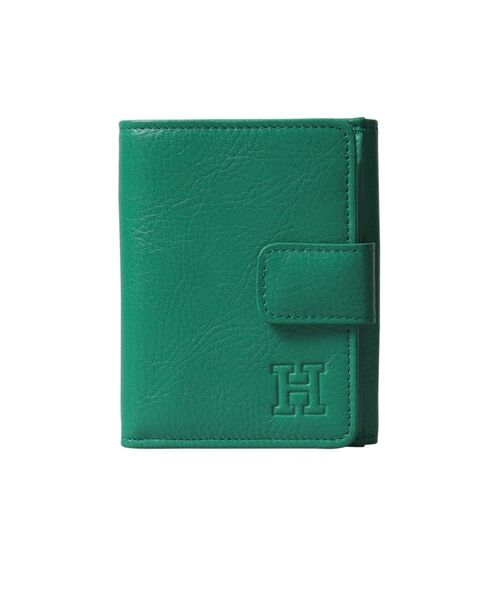【新品・未使用】ヒロフ　HIROFU 二つ折り財布　グリーンカードポケット×6