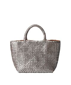 HIROFU / ヒロフ トートバッグ | 【ブレッツァバッファロー】レザーメッシュトートバッグ S 本革 ステッチ メタリックカラー（商品番号：P25-36416）