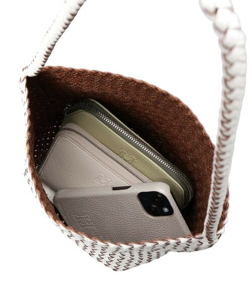 HIROFU / ヒロフ ショルダーバッグ | 【ブレッツァバッファロー】レザーメッシュショルダーバッグ S 本革 ステッチ（商品番号：P25-30508） | 詳細8