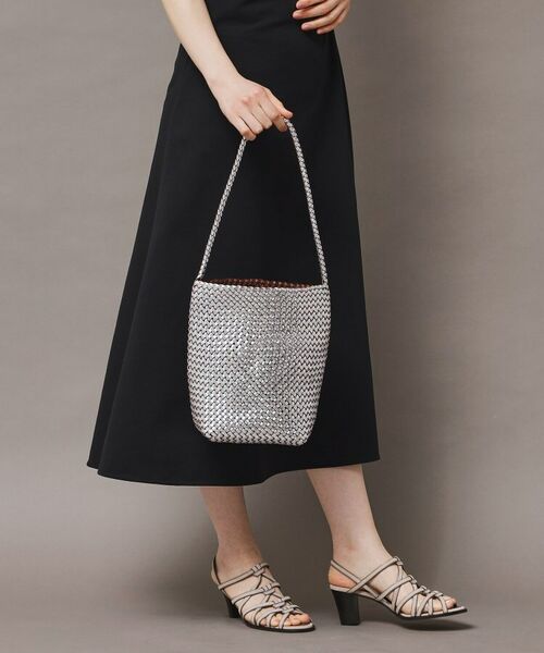 HIROFU / ヒロフ ショルダーバッグ | 【ブレッツァバッファロー】レザーメッシュショルダーバッグ S 本革 ステッチ メタリックカラー（商品番号：P25-36508） | 詳細11