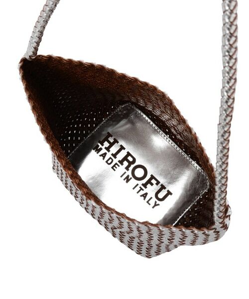 HIROFU / ヒロフ ショルダーバッグ | 【ブレッツァバッファロー】レザーメッシュショルダーバッグ S 本革 ステッチ メタリックカラー（商品番号：P25-36508） | 詳細6