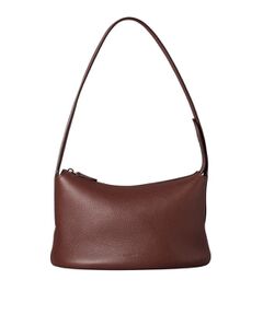 【美品】ヒロフ ワンショルダーバッグ シボレザー ダークブラウン系 極美品 ヒロフ ワンショルダーバッグ ロゴ型押し レザー 大容量