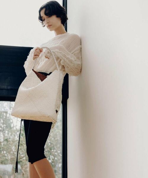 HIROFU / ヒロフ トートバッグ | 【ブレッツァバッファロー】レザーメッシュショルダーバッグ L 本革 ステッチ（商品番号：P25-30620） | 詳細1