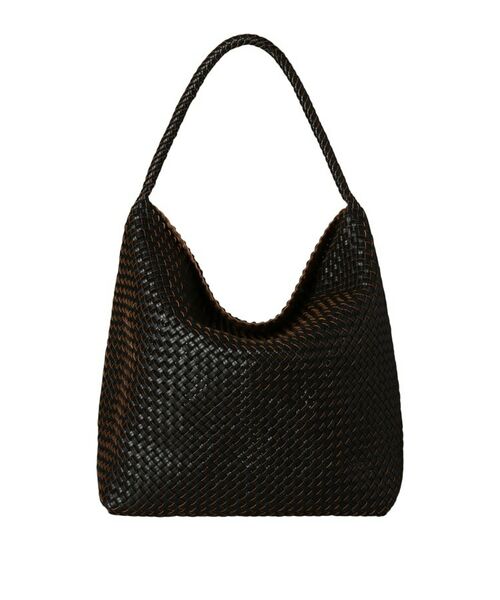 HIROFU / ヒロフ トートバッグ | 【ブレッツァバッファロー】レザーメッシュショルダーバッグ L 本革 ステッチ（商品番号：P25-30620）（ブラック(019)）
