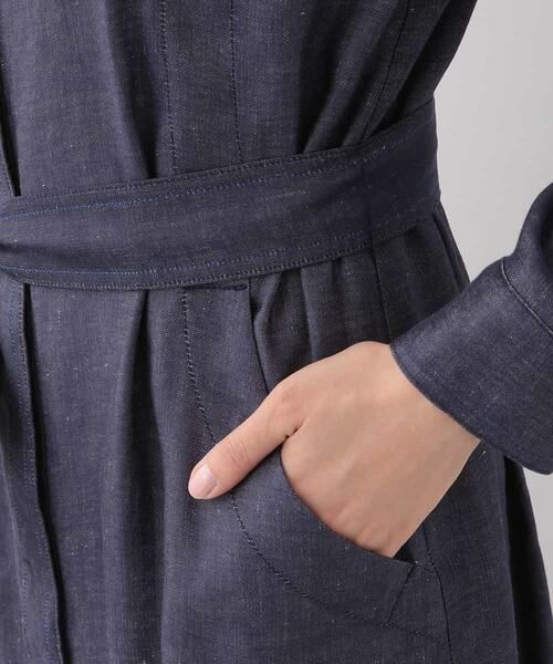 HIROKO BIS / ヒロコビス ドレス | 【洗える】リネン混ノーカラーシャツワンピース | 詳細6