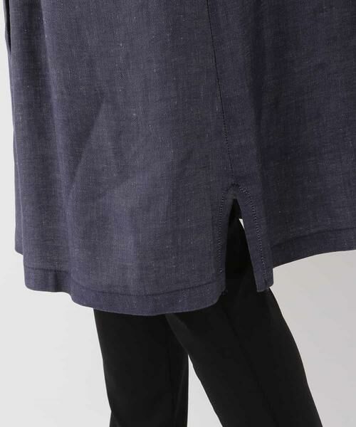 HIROKO BIS / ヒロコビス ドレス | 【洗える】リネン混ノーカラーシャツワンピース | 詳細7