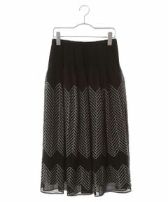 HIROKO BIS / ヒロコビス ロング・マキシ丈スカート | ヘリンボンシャーリングジャガードスカート