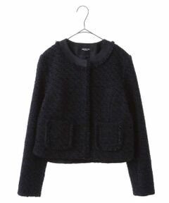 HIROKO BIS / ヒロコビス ノーカラージャケット | ファンシーツイードジャケット