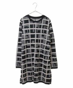 HIROKO BIS / ヒロコビス チュニック | 【洗える】格子ジャガードニットチュニック