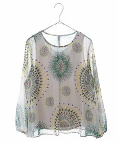 HIROKO BIS / ヒロコビス シャツ・ブラウス | 【洗濯機で洗える/タンクトップ付き】サークルフラワープリントブラウス