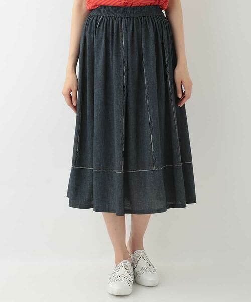 HIROKO BIS / ヒロコビス ロング・マキシ丈スカート | 【洗える】3Dデニムプリントスカート | 詳細1