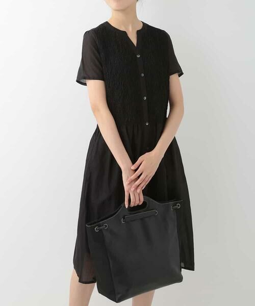HIROKO BIS / ヒロコビス ドレス | 【洗える】シャーリング刺繍ワンピース | 詳細1