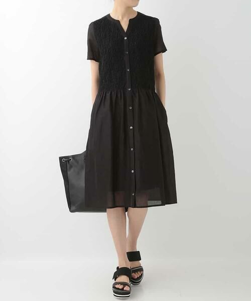 HIROKO BIS / ヒロコビス ドレス | 【洗える】シャーリング刺繍ワンピース | 詳細9