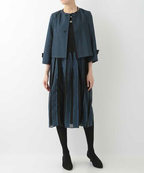 HIROKO BIS / ヒロコビス ドレス | シャーリングデザインストライプドレス | 詳細10