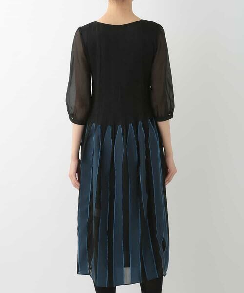 HIROKO BIS / ヒロコビス ドレス | シャーリングデザインストライプドレス | 詳細3