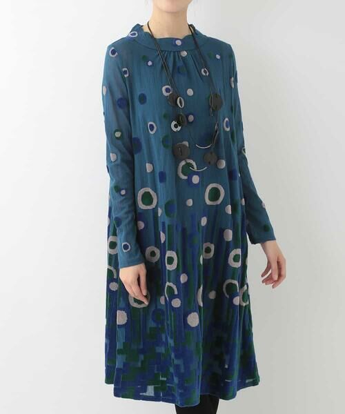 HIROKO BIS / ヒロコビス ドレス | 【洗える/日本製】パイルジャガードデザインドレス | 詳細1