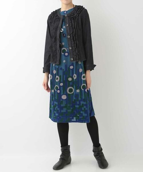 HIROKO BIS / ヒロコビス ドレス | 【洗える/日本製】パイルジャガードデザインドレス | 詳細10